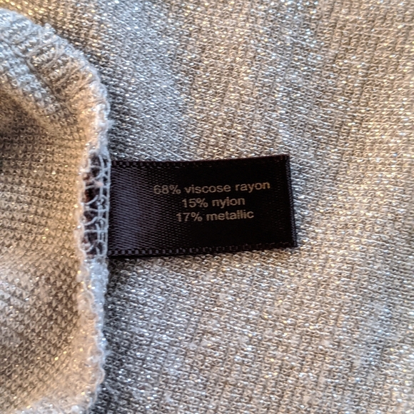 The Limited Silver Shimmery Draped Blouse Medium - Picture 6 of 7